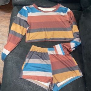 2 piece short crop outfit,  size small